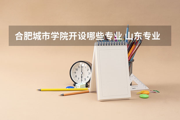 合肥城市学院开设哪些专业 山东专业录取分数线