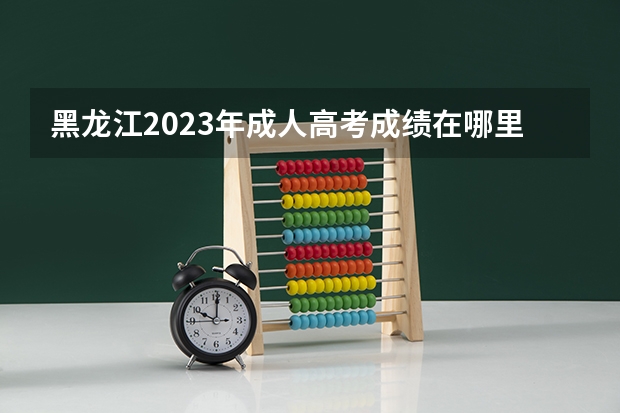 黑龙江2023年成人高考成绩在哪里查询？