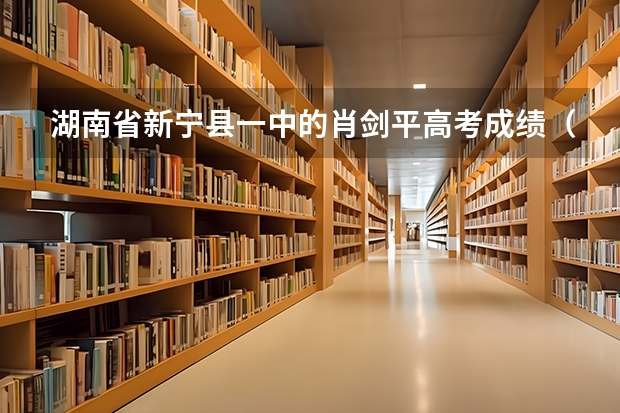 湖南省新宁县一中的肖剑平高考成绩（新宁县焦家垅中学高考升学率）