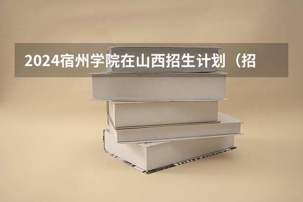 2024宿州学院在山西招生计划（招生人数）