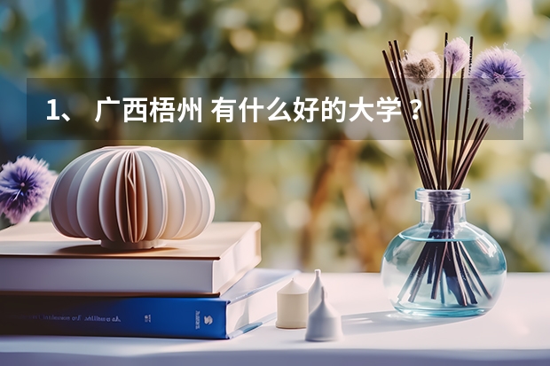 1、 广西梧州 有什么好的大学 ？ 1本 2、梧州有什么好玩的地方