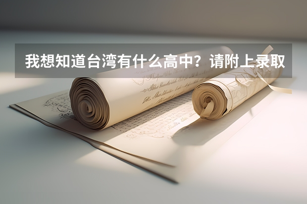 我想知道台湾有什么高中?请附上录取分数线,谢谢!