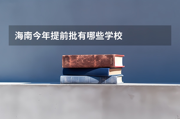 海南今年提前批有哪些学校