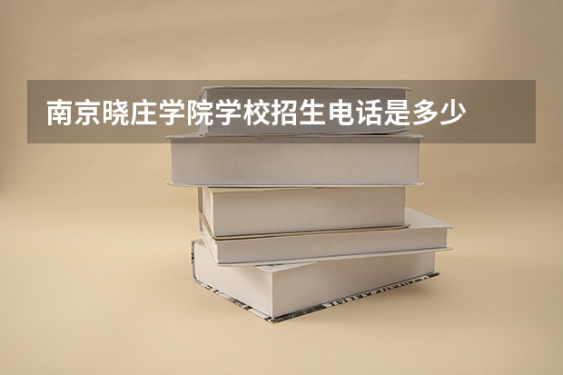 南京晓庄学院学校招生电话是多少