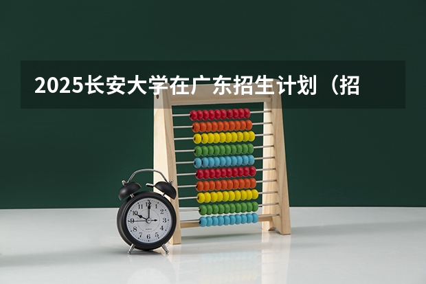 2025长安大学在广东招生计划（招生人数）