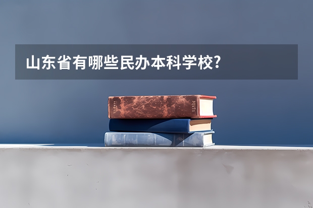 山东省有哪些民办本科学校?