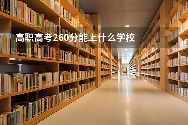 高职高考260分能上什么学校