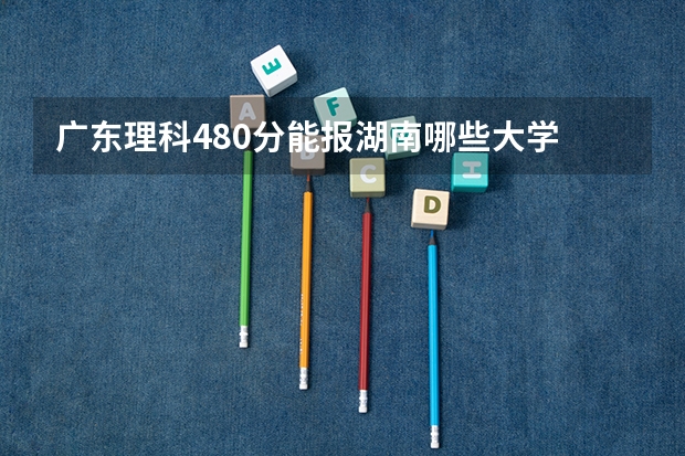 广东理科480分能报湖南哪些大学