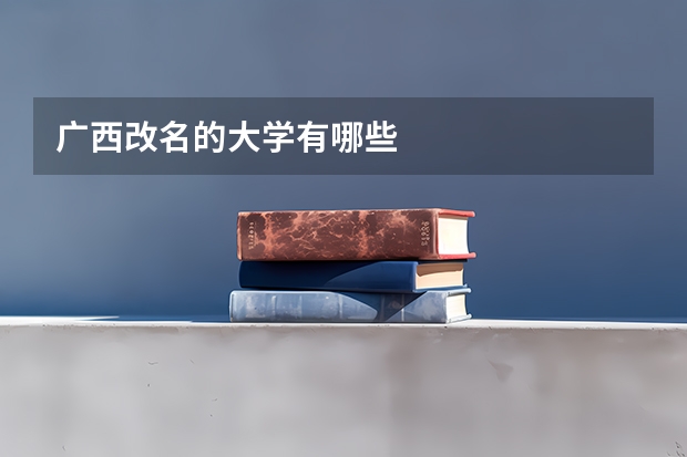 广西改名的大学有哪些