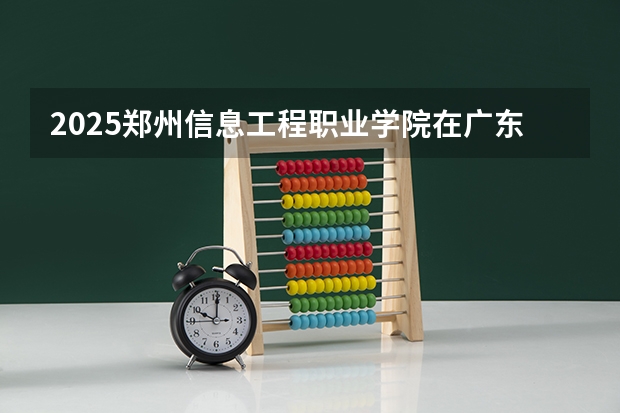 2025郑州信息工程职业学院在广东招生计划（招生人数）
