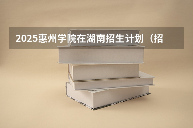 2025惠州学院在湖南招生计划（招生人数）
