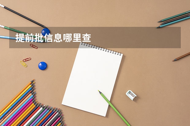 提前批信息哪里查