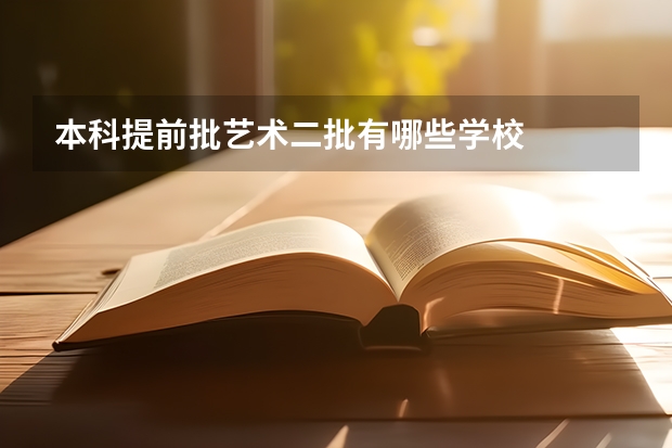 本科提前批艺术二批有哪些学校