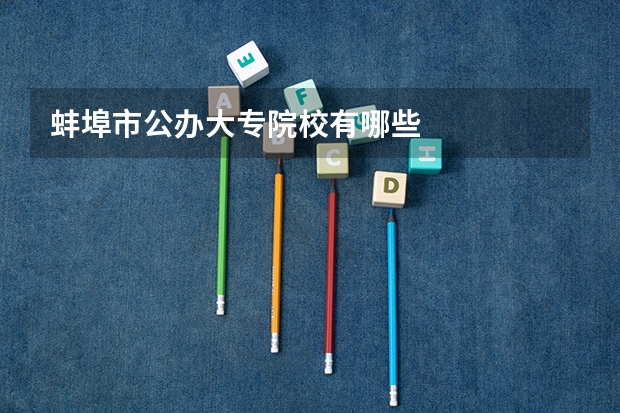 蚌埠市公办大专院校有哪些