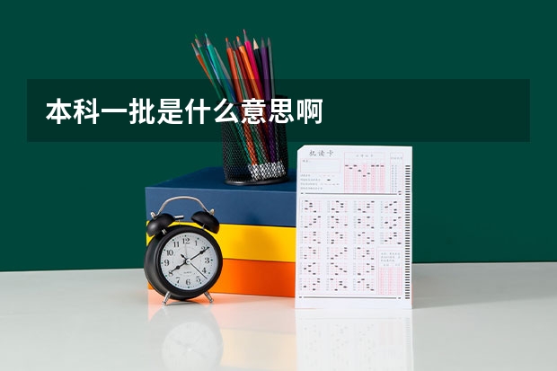 本科一批是什么意思啊