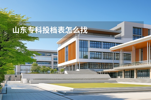 山东专科投档表怎么找