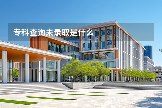 专科查询未录取是什么