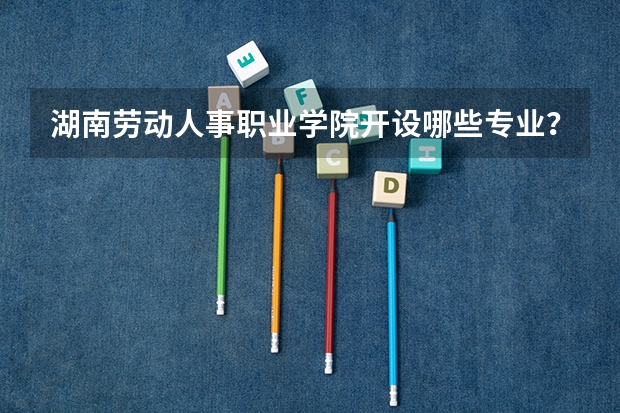 湖南劳动人事职业学院开设哪些专业？